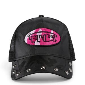 VON DUTCH "PINK & BLACK" STUDDED TRUCKER HAT